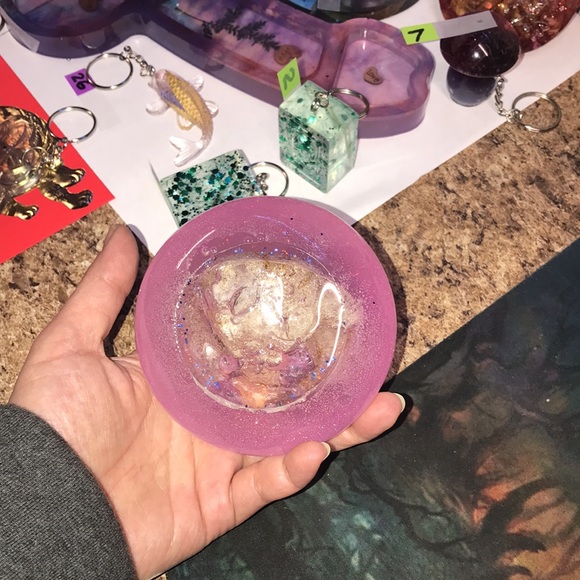 Epoxy Resin Mushroom 🍄 Top with gem 💎 inside Decor by Me💕 - Picture 2 of 4